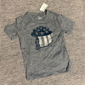 GAP Gray T-Shirt with Blue and White New England Patriots Helmet Graphic, 12-18m